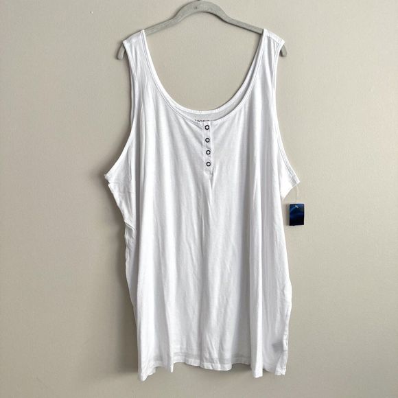 torrid Tops - Torrid Womens Plus Classic Fit Henley Tank Top White Size 6X Cotton Modal New